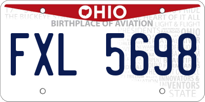 OH license plate FXL5698