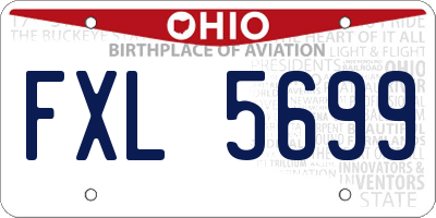 OH license plate FXL5699