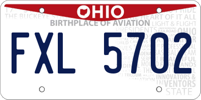 OH license plate FXL5702