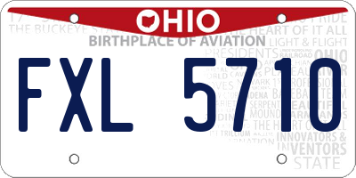OH license plate FXL5710