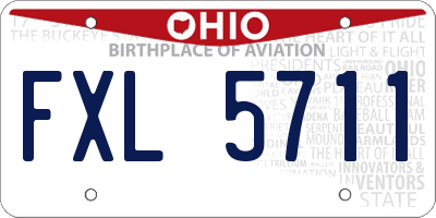 OH license plate FXL5711