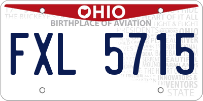 OH license plate FXL5715