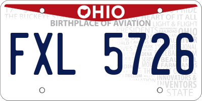 OH license plate FXL5726