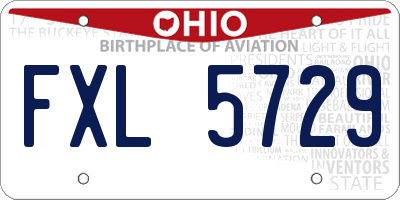 OH license plate FXL5729