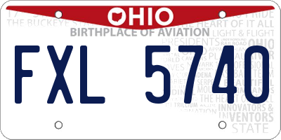 OH license plate FXL5740