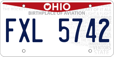 OH license plate FXL5742