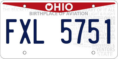 OH license plate FXL5751