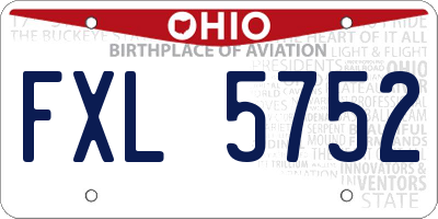 OH license plate FXL5752