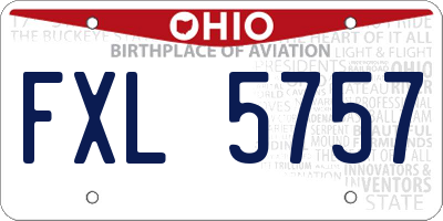OH license plate FXL5757