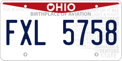 OH license plate FXL5758