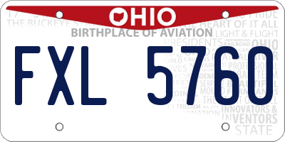 OH license plate FXL5760