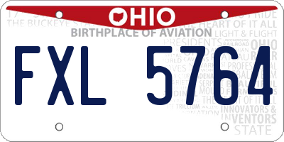 OH license plate FXL5764