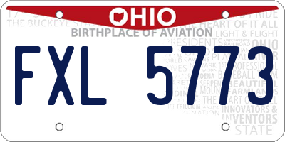 OH license plate FXL5773