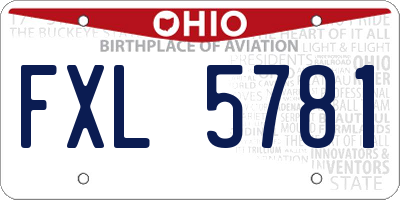 OH license plate FXL5781