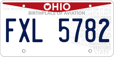 OH license plate FXL5782