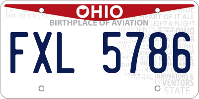 OH license plate FXL5786