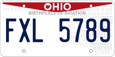 OH license plate FXL5789