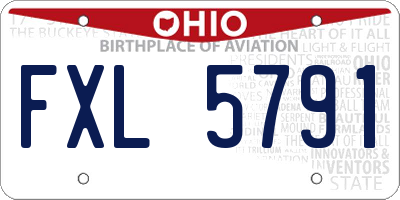 OH license plate FXL5791