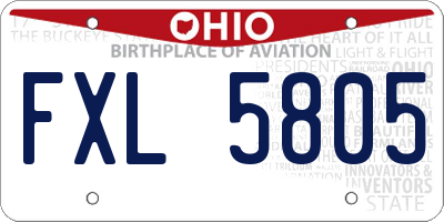 OH license plate FXL5805