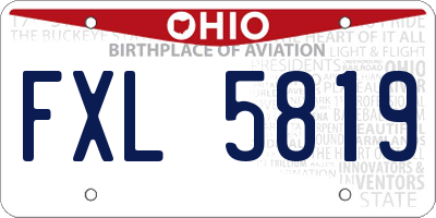 OH license plate FXL5819