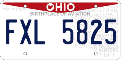 OH license plate FXL5825