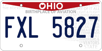 OH license plate FXL5827