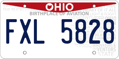 OH license plate FXL5828