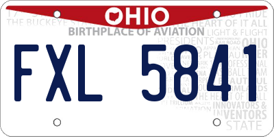 OH license plate FXL5841
