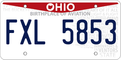 OH license plate FXL5853