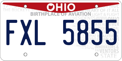 OH license plate FXL5855