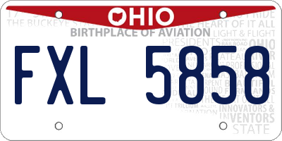 OH license plate FXL5858