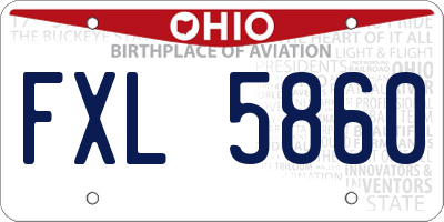 OH license plate FXL5860