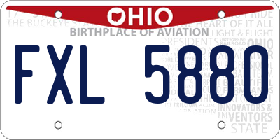 OH license plate FXL5880