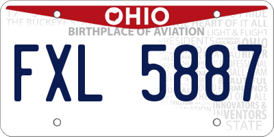 OH license plate FXL5887