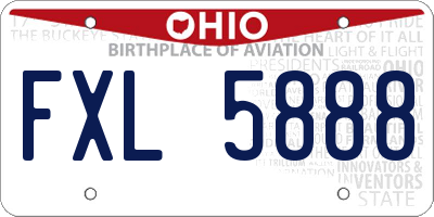 OH license plate FXL5888