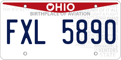 OH license plate FXL5890