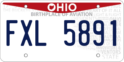 OH license plate FXL5891