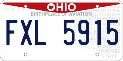 OH license plate FXL5915