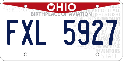 OH license plate FXL5927