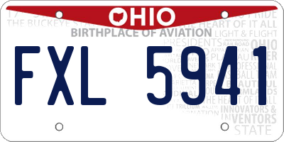 OH license plate FXL5941