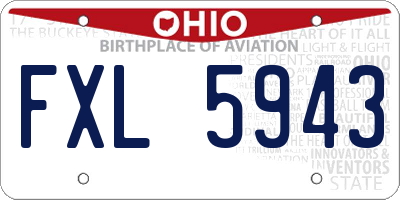 OH license plate FXL5943
