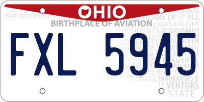 OH license plate FXL5945