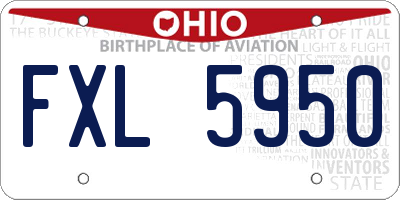 OH license plate FXL5950