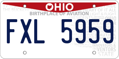 OH license plate FXL5959
