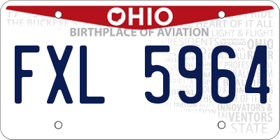 OH license plate FXL5964