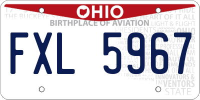 OH license plate FXL5967