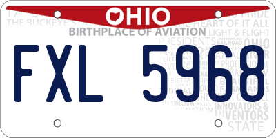 OH license plate FXL5968