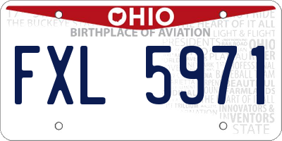 OH license plate FXL5971