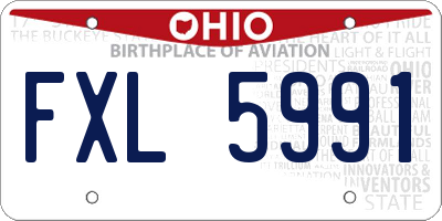 OH license plate FXL5991