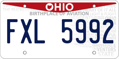 OH license plate FXL5992